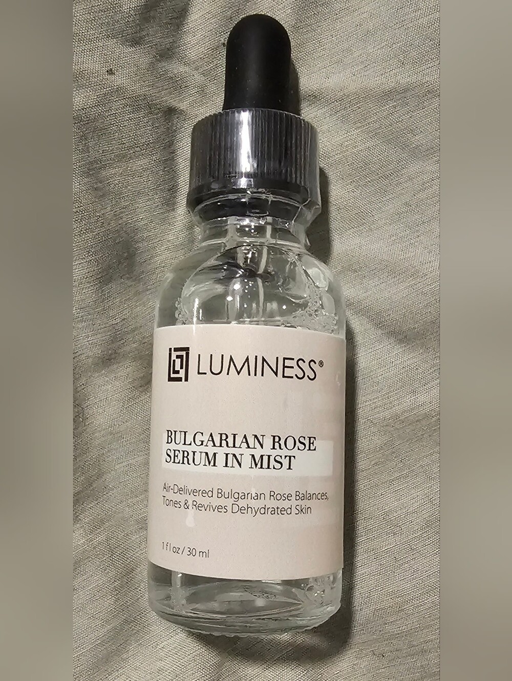 Luminess Clear Bulgarian Rose Serum Mist - Transparent Bottle with Black Cap